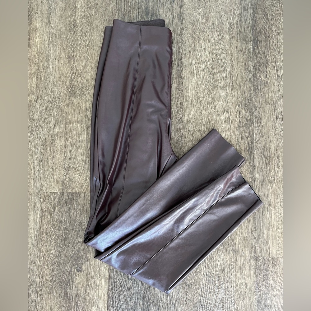 H&M Maroon Leather Pants